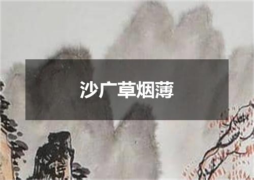 沙广草烟薄