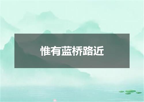 惟有蓝桥路近
