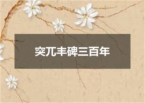 突兀丰碑三百年
