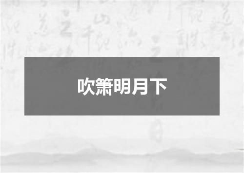 吹箫明月下