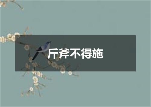 斤斧不得施
