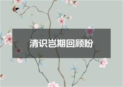 清识岂期回顾盼