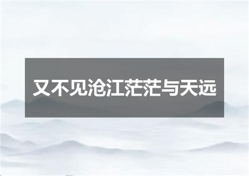 又不见沧江茫茫与天远