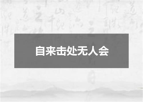自来击处无人会
