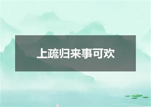 上疏归来事可欢