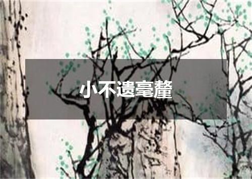 小不遗毫釐
