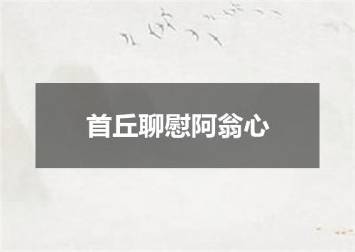 首丘聊慰阿翁心