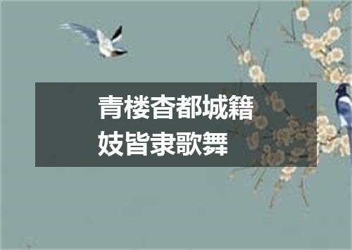 青楼杳都城籍妓皆隶歌舞