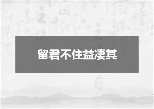 留君不住益凄其