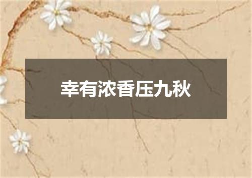 幸有浓香压九秋