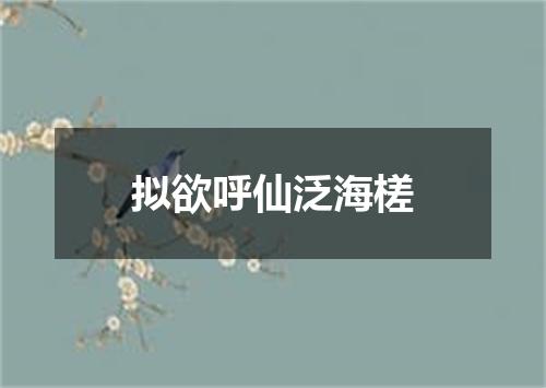 拟欲呼仙泛海槎