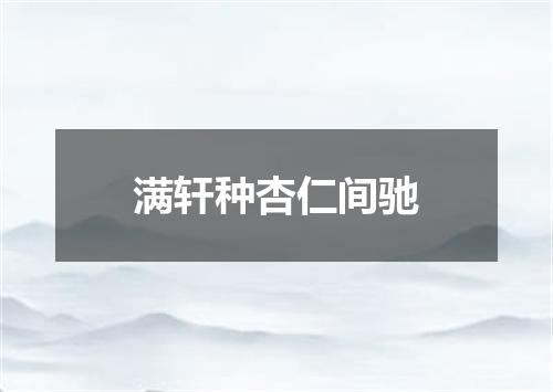满轩种杏仁间驰