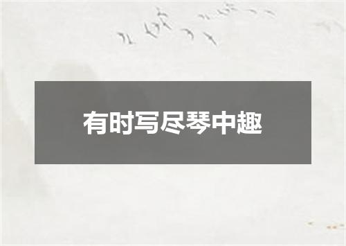 有时写尽琴中趣
