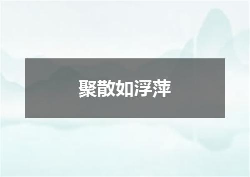 聚散如浮萍