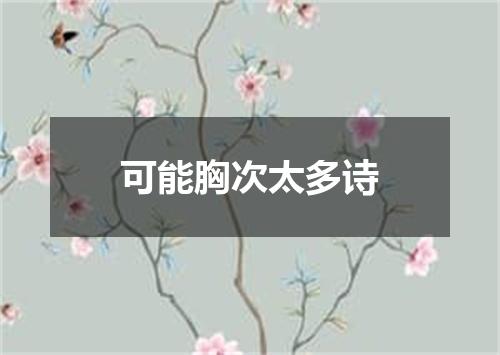 可能胸次太多诗