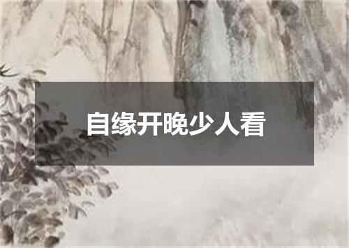 自缘开晚少人看
