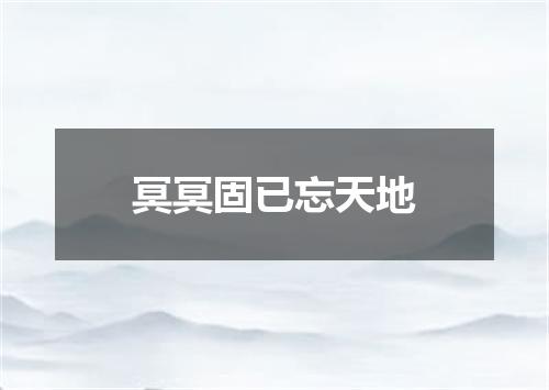 冥冥固已忘天地