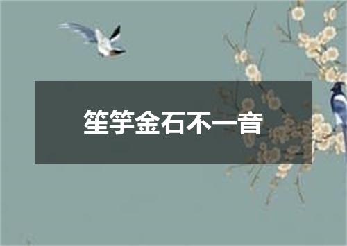 笙竽金石不一音
