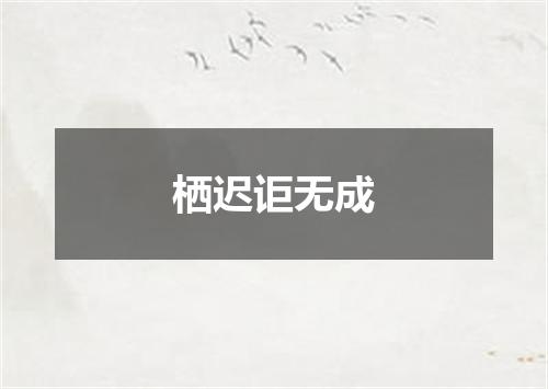 栖迟讵无成