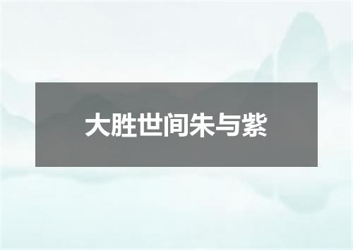 大胜世间朱与紫