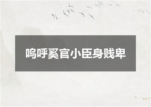 呜呼奚官小臣身贱卑