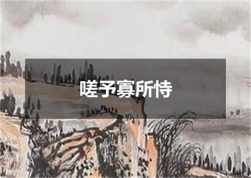 嗟予寡所恃
