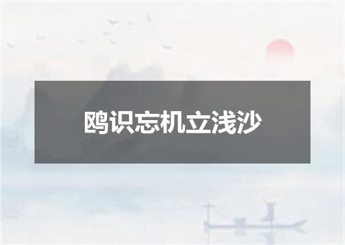 鸥识忘机立浅沙