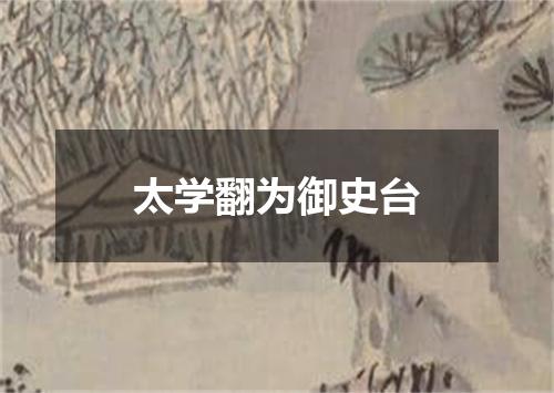 太学翻为御史台