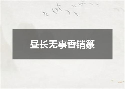 昼长无事香销篆