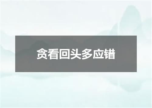 贪看回头多应错