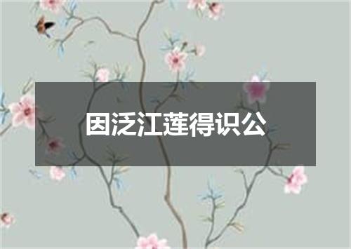 因泛江莲得识公