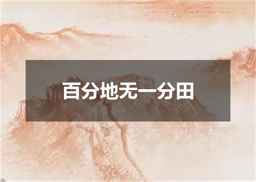 百分地无一分田