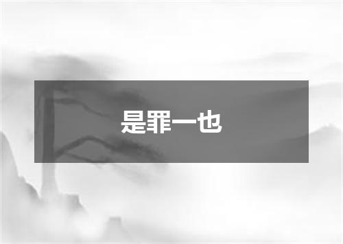 是罪一也