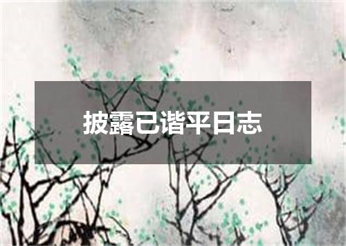 披露已谐平日志