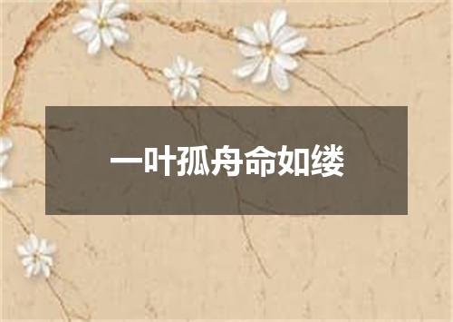 一叶孤舟命如缕