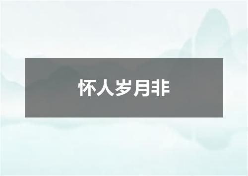 怀人岁月非