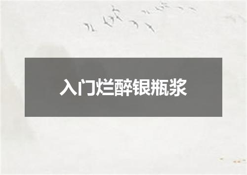 入门烂醉银瓶浆