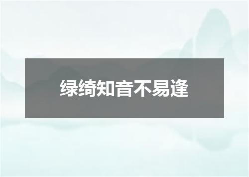 绿绮知音不易逢
