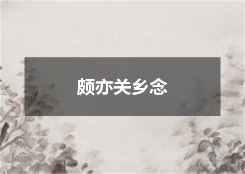 颇亦关乡念