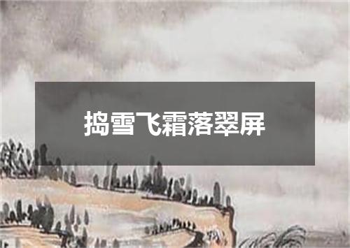 捣雪飞霜落翠屏