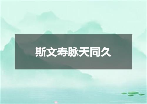 斯文寿脉天同久