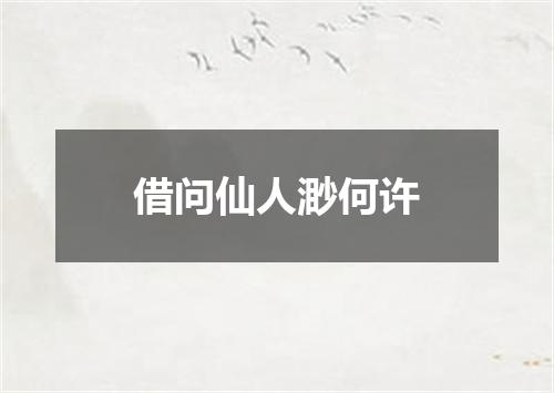 借问仙人渺何许