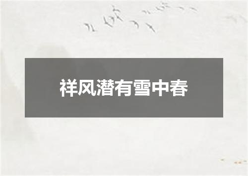 祥风潜有雪中春