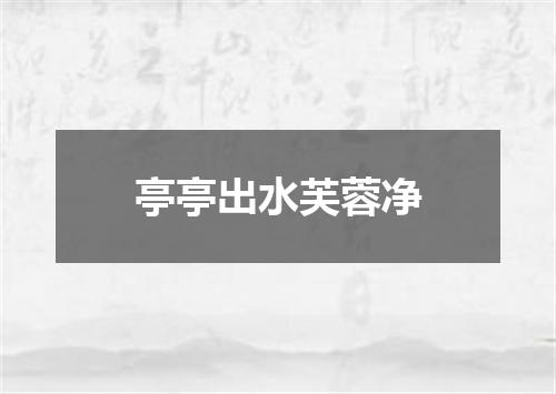 亭亭出水芙蓉净