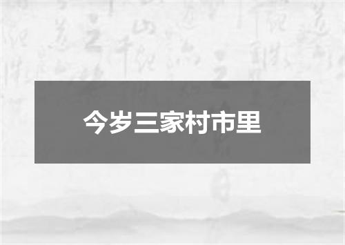 今岁三家村市里
