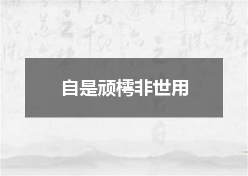 自是顽樗非世用