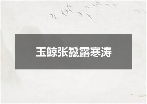 玉鲸张鬣露寒涛