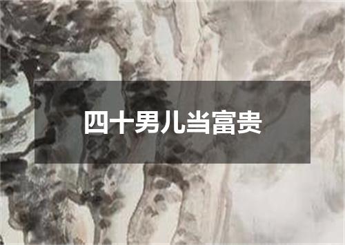 四十男儿当富贵