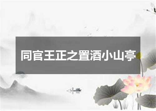 同官王正之置酒小山亭