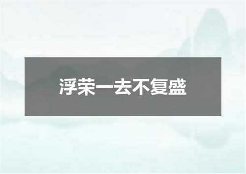 浮荣一去不复盛
